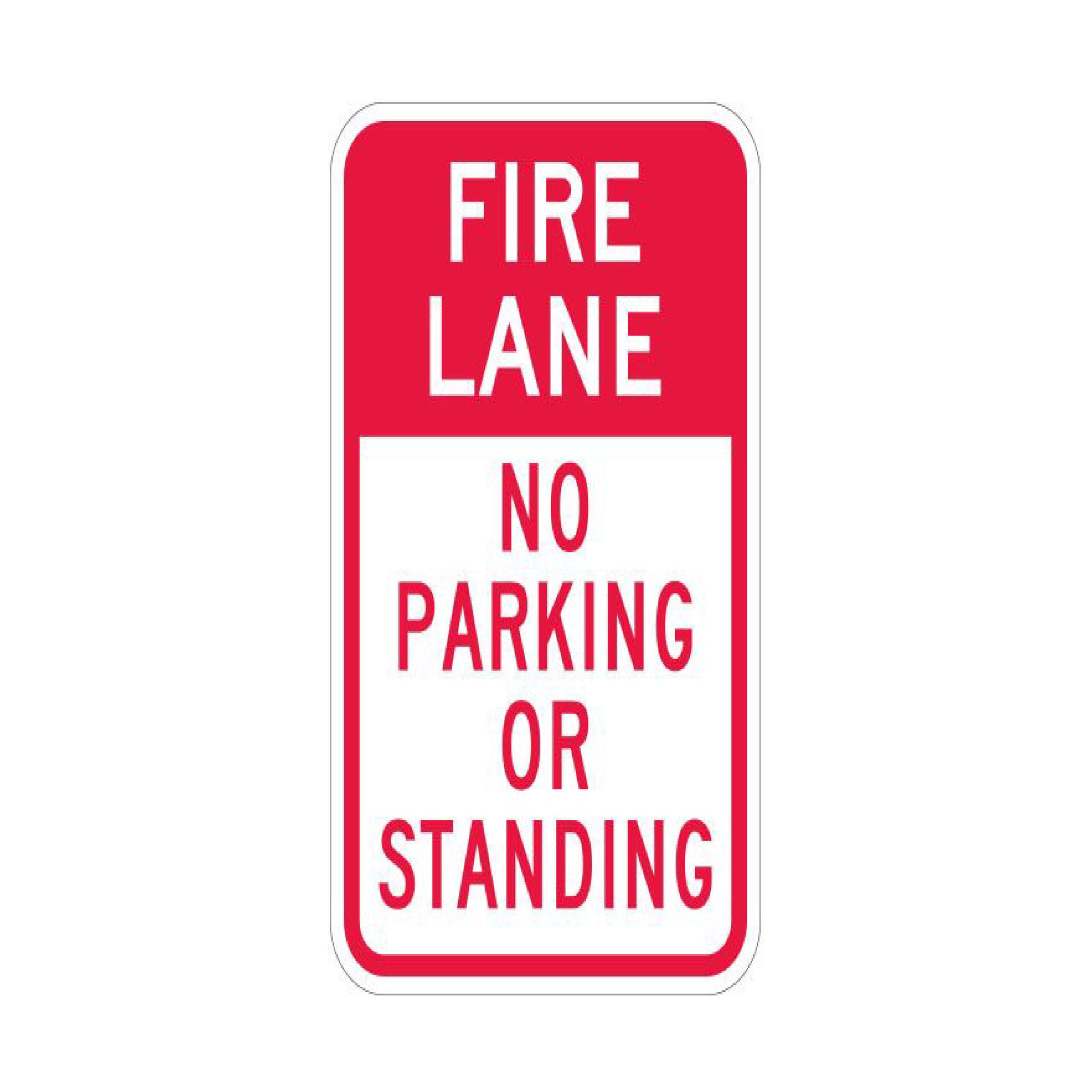 FIRE LANE(NO PARKING OR STANDING) 12in X 18in